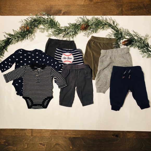 Carter's Other - Carter’s Baby Boy Pants and Onesies Lot, 3 months